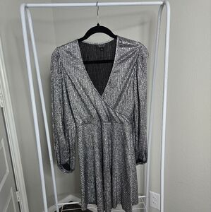 Topshop Elegant Silver Wrap Dress